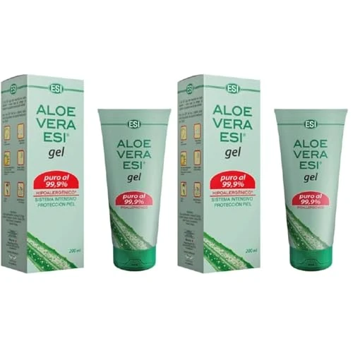 Offerta a tempo: ESI - Aloe Vera Gel Puro, Idrata E Protegge La Pelle Secca O Arrossata In Seguito A Esposizione Al Sole, Adatto A Tutti I Tipi Di Pelle, 200 Ml (Confezione da 2) - 32% da 27.80 € a 18.96 €
