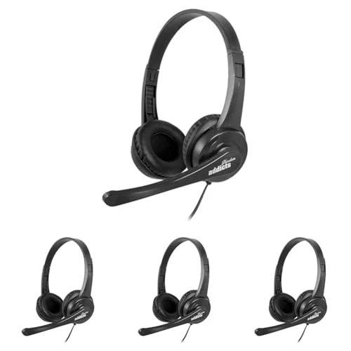 Offerta a tempo: NGS VOX505USB Cuffie Stereo con Microfono, Connessione USB e Controllo del Volume per PC, Laptop o Console di Gioco (Confezione da 4) - 19% da 63.96 € a 51.96 €
