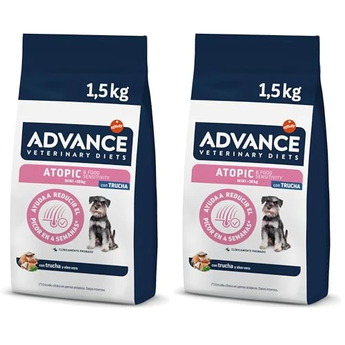 Offerta a tempo: Advance Veterinary Diets - Atopic Mini - Cibo per Cani con Problemi di Dermatite Atopica con Trota - 1,5kg (Confezione da 2) - 19% da 38.98 € a 31.38 €