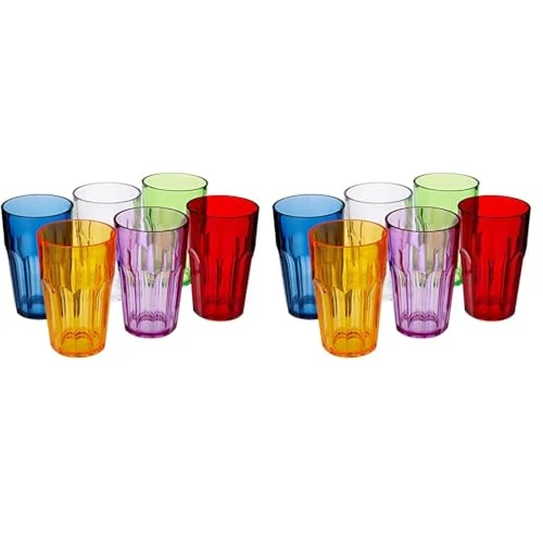 Offerta a tempo: Guzzini - Happy Hour, set di 12 bicchieri alti - Ø8 x h12 cm - Capacità: 420 cc - 07230652 - 48% da 74.00 € a 38.66 €