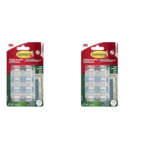 Command 17017AW 17017 AW – 8 Stück Haken Outdoor Kabelschellen transparent mit weißen Streifen Set 8 Stück (Packung mit 2)