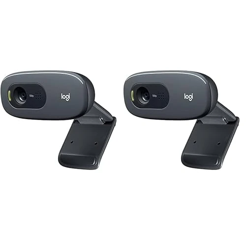 Offerta a tempo: Logitech C270 Webcam HD, 720p/30fps, Videochiamate HD Widescreen, Correzione Automatica ‎Luminosità, Microfono Riduzione del Rumore (Confezione da 2) - 61% da 87.98 € a 34.12 €