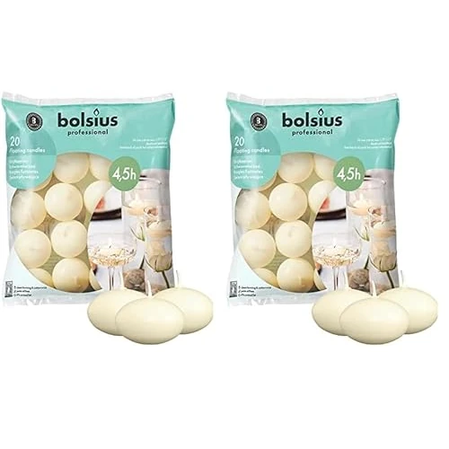 Offerta a tempo: Bolsius - Candele Galleggianti - Colore Avorio - 20 Pezzi - Cera Inodore — 40% da 29,80 € a 17,98 €