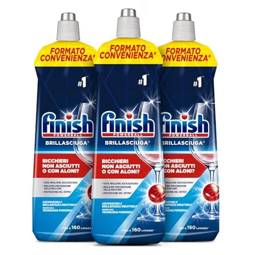 Offerta a tempo: Finish Brillantante Lavastoviglie, 3 Confezioni da 800 ml di Brillasciuga, Additivo Lavastoviglie per Stoviglie Splendenti e Asciutte - 20% da 18.99 € a 15.19 €