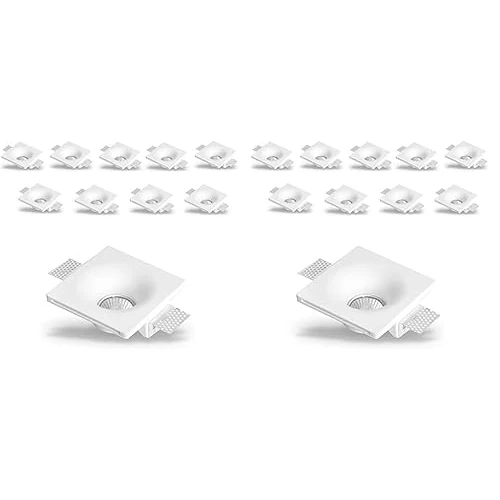 Offerta a tempo: Eurekaled® - 10pz Portafaretto in Gesso CERAMICO da Incasso Conico per Controsoffitti per GU10 e MR16 cod.,1288 (Confezione da 2) - 0% da 101.80 € a 101.80 €