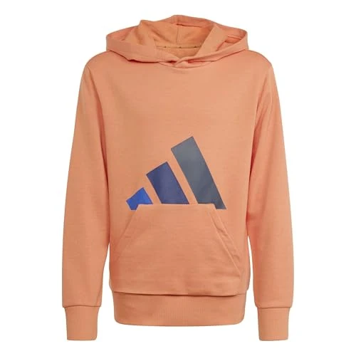 adidas Mixte Enfant Essentials Big Logo Hoodie, Dusky Orange/Team Royal Blue/Dark Blue/Aurora Ink, 15-16 Years
