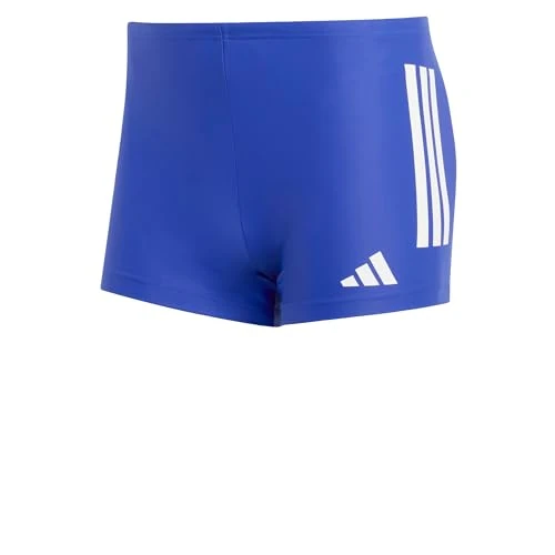 adidas Men's 3 Stripes Swim Boxers, semi Lucid Blue/White, 40