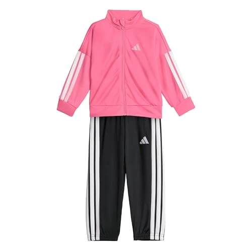 adidas uniseks-baby ESSENTIALS CLIMACOOL TRACKSUIT, pink fusion/white/white, 0-3 Months