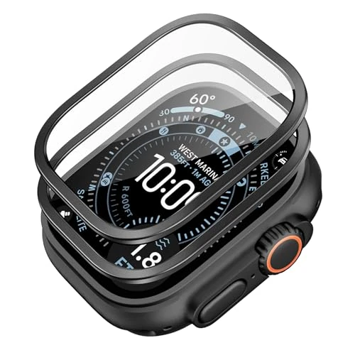 Offerta a tempo: ESR Armorite Protezione per lo schermo per Apple Watch Ultra 3/2/1 (2025/2024/2023/2022, 49 mm), Protezione di livello militare, Vetro temperato con cornice in alluminio, Antigraffio, 2 Pezzi, Nero - 10% da 18.99 € a 17.09 €
