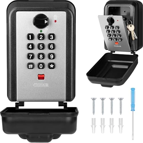 Offerta a tempo: NEWIROVE Cassaforte Per Chiavi Esterno Grande Cassetta Chiavi Con Codice Impermeabile Cassetta Sicurezza Chiavi Muro Portachiavi 12 Cifre Key Box Per Casa Garage Ufficio，Gray - 0.00% da 30.99 € a 30.99 €