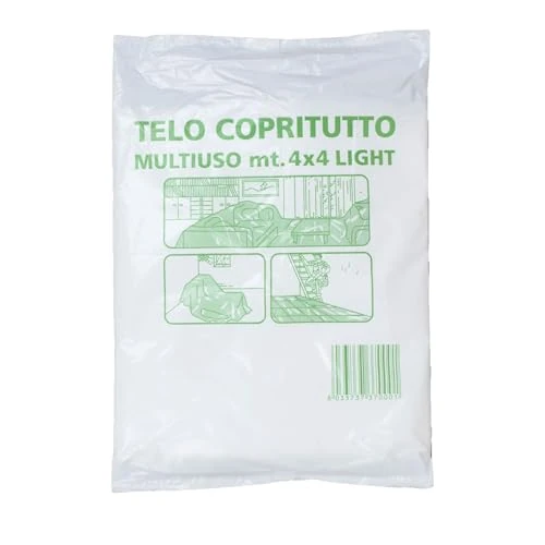 Offerta a tempo: Sigill - Telo Copritutto, 110 gr, Dimensione 4x4 metri, Protettivo Antisporco Multiuso, Per Imbiancatura, Arredi, Auto e Moto, Copertura Resistente per Interno ed Esterno - 0.00% da 0.94 € a 0.94 €