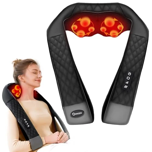 Offerta a tempo: KNQZE® Massaggiatore cervicale, 2026 Shiatsu 4D massaggiatore schiena e collo, Massaggio collo 4D con impastamento del tessuto profondo, Alleviare la fatica, Regalo donna uomo mamma - 38% da 69.99 € a 43.30 €