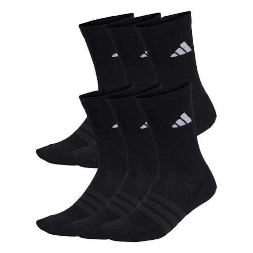 Offerta a tempo: adidas Unisex - Adulto Cushioned Crew Socks 6 Pair Pack, black/black/white, 48-51 - 24% da 23.00 € a 17.55 €