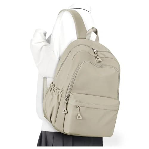 winspansy Plecak szkolny, dla nastolatków, dziewcząt, chłopców, lekki plecak do szkoły, dla mężczyzn i kobiet, Aesthetic, wodoszczelny, plecak szkolny, plecak na laptopa, plecak na co dzień, A5-khaki