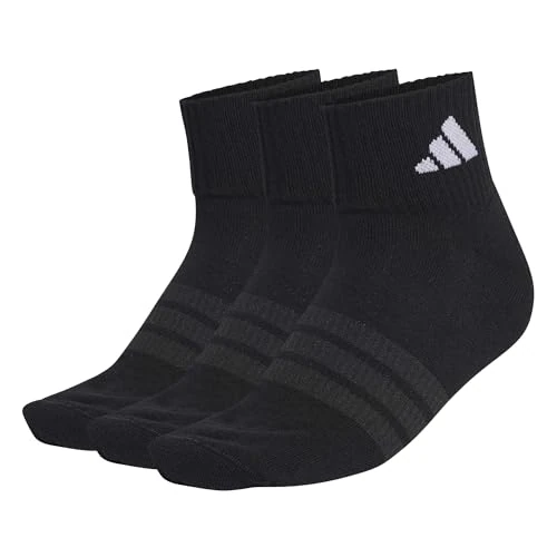 adidas Uniseks CUSHIONED SPORTSWEAR ANKLE SOCKS 3 PAIR PACK, black/black/white, 45-48