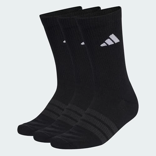 adidas Unisex - Adulto CUSHIONED SPORTSWEAR CREW SOCKS 3 PAIR PACK, black/black/white, 34-36
