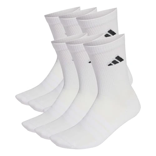adidas Unisex - Adulto CUSHIONED CREW SOCKS 6 PAIR PACK, white/white/black, 45-48