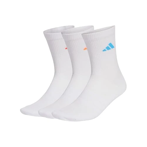 adidas Mixte CUSHIONED SPORTSWEAR CREW SOCKS 3 PAIR PACK, white/Lucid Orange/lucid red, 45-48