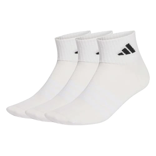 adidas Unisex adulto THIN&LIGHT SPORTSWEAR ANKLE SOCKS 3 PAIR PACK, white/white/black, 34-36