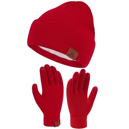 Limited-time offer: Bequemer Laden Mens Womens Winter Warm Beanie Hat Touchscreen Work Gloves Knit Set with Fleece Lined Gifts for Men and Women from 14.99 GBP to 14.99 GBP (save 0%)