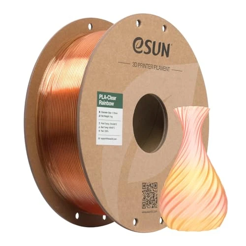 Oferta ograniczona: eSUN Clear Rainbow PLA Filament 1.75mm, półprzezroczysty wielokolorowy filament do druku 3D 1KG szpula (2.2 LBS) do drukarek 3D (Żółtawo-różowy, 1KG) z 71.84 EUR na 71.84 EUR (znizka 0%)