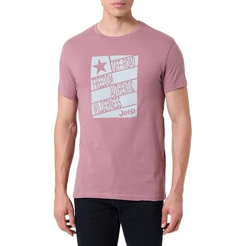 JEEP Herren J Man T-Shirt Off-Road|Freedom|Authentic|Wilderness Large Print J24s Kurzarmshirt, Mauve, XXL