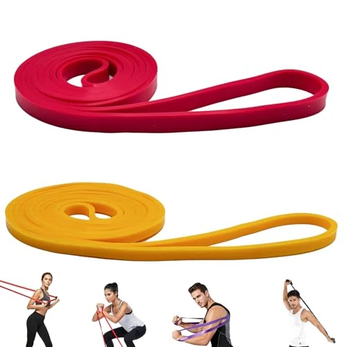 Fitness Bands TONZACK Resistance Bands with 2 Levels Resistance Bands Strength Training Bands for Fitness, Muscle Building, Yoga, Pilates, Physiotherapy
