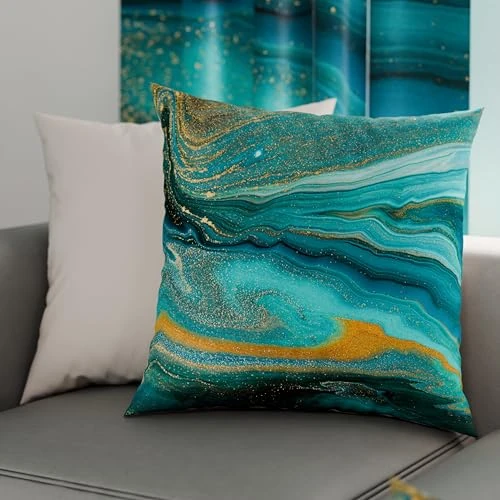 Limited-time offer: PETTI Artigiani Italiani - Pair of Pillow Cases 50 x 50 cm in Microfibre, Cushions for Bedroom Furniture, Sofa, Living Room, Set of 2 Cushion Covers, Marble Green Pillowcase, 100% Made in Italy from 19.85 GBP to 19.85 GBP (save 0%)