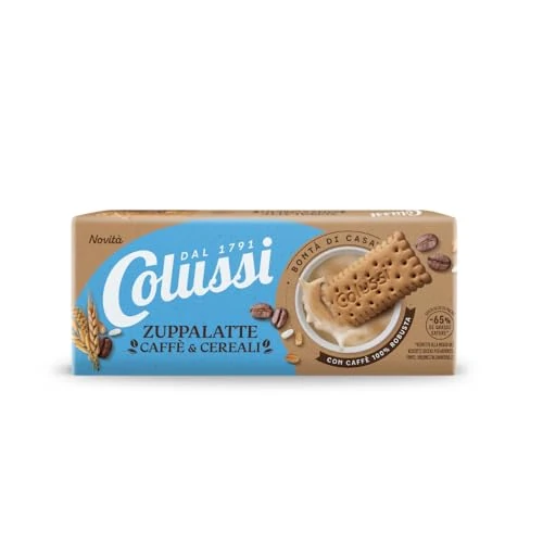 Offerta a tempo: Colussi Biscotti Secchi Zuppalatte Caffè e Cereali - Con Caffè 100% Robusta - Farina e Latte Italiani – Senza Olio di Palma - Fonte di Fibre - Buoni da Inzuppare - Confezione da 250 g - 22% da 1.39 € a 1.09 €