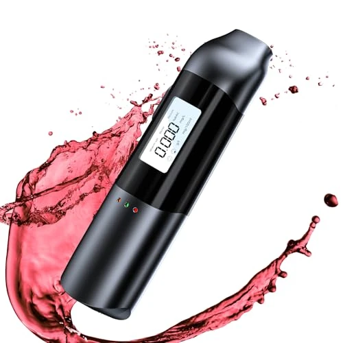 Olubfdh Alkomat do wielokrotnego napełniania, precyzyjny policyjny alkomat z cyfrowym wyświetlaczem LCD, niepotrzebne ustniki, alkomat do użytku osobistego i profesjonalnego