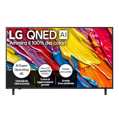 Offerta a tempo: LG QNED AI QNED84 TV 55 pollici, Smart TV 4K, Processore α7 Gen8, Dynamic QNED Color, Design Ultra Slim, webOS con AI e telecomando puntatore AI, Gaming con VRR 4K@60Hz, 55QNED84A6C 2025 - 8% da 599.00 € a 549.00 €