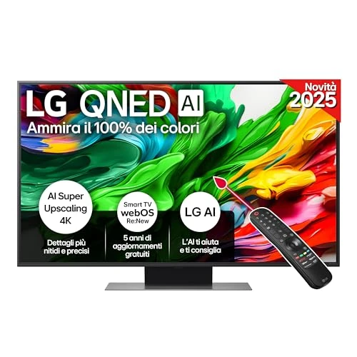 LG QNED evo AI QNED86 50 pulgadas, Smart TV 4K, Procesador α7 Gen8, Dynamic QNED Color, Atenuación local, webOS con AI y control remoto puntero AI, Gaming con VRR 4K@60Hz, 50QNED86A6C 2025