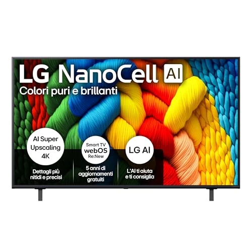Offerta a tempo: LG NanoCell AI 55 Pollici, Serie NANO80 2025 Smart TV 4K - 55NANO80A6B - 33% da 519.00 € a 347.60 €