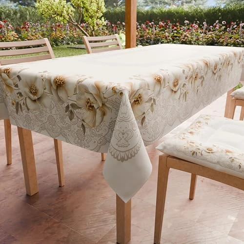 Limited-time offer: PETTI Artigiani Italiani - Stain Resistant Rectangular Tablecloth Kitchen Magnolia Design X24 Seater (140 x 450 cm) 100% Made in Italy from 54.33 £ to 54.33 £ (save 0.00%)