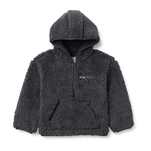 Offerta a tempo: Amazon Essentials Felpa da Bambino in Soffice Sherpa con Cappuccio, Mezza Zip e Fodera in Pile, Vestibilità Comoda, Carbone, 9 anni - 0.00% da 20.70 € a 20.70 €