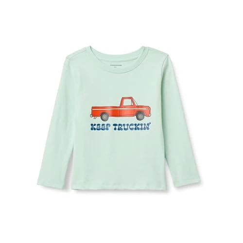 Offre limitée : Amazon Essentials T-shirts en Jersey à Manches Longues en Coton Garçon, Vert Menthe Pâle Camion, 11-12 ans de 4.18 € à 4.18 € (0.00% de remise)