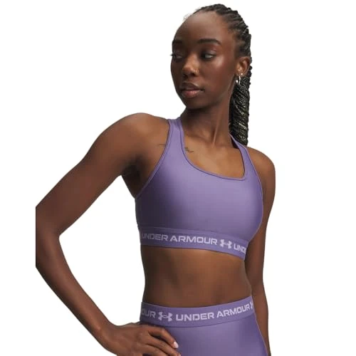 Under Armour Middenbeha met gekruiste bandjes - Paars Luxe / / Purple Crest - LG