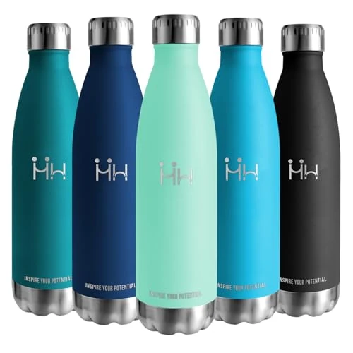 Oferta limitada: Botella Agua Acero Inoxidable, 500 ml Libre de BPA, Botella agua niños, 18/8 Acero Inoxidable, Botella de Agua, Aislamiento al Vacío de Boble Pared, Cantimplora para Escuela, Caminar - AzulVerde de 15.18 € a 15.18 € (ahorro 0.00%)