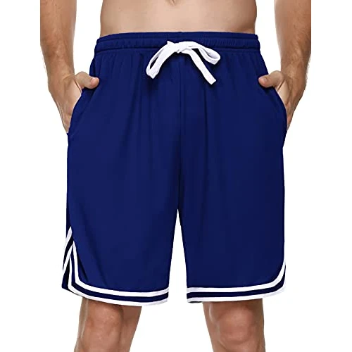 Limitiertes Angebot: Litherday Shorts Herren Sportshorts Kurz Hosen Streifen Jogginghose Sommer Traininghose mit Taschen Elastischer Bund und Atmungsaktive Shorts zum Fitness, Running, Gym, Basketball, Navy blau, 3XL von 22.99 EUR auf 14.99 EUR (Spare 35%)