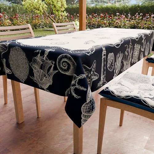 Offerta a tempo: PETTI Artigiani Italiani - Tovaglia Antimacchia Rettangolare Copritavolo Cucina Disegno Marino 02 (140x300 cm) 100% Made in Italy - 44% da 34.90 € a 19.55 €