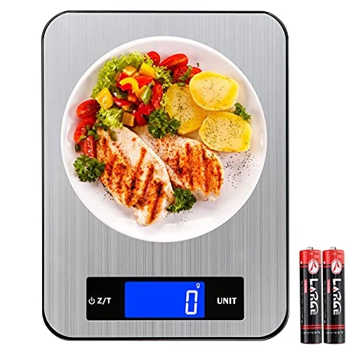 Limited offer: YYQ Digital Kitchen Scales Electronic Scales with Tare Function LCD Display, Stainless Steel + Tempered Glass, High Precision up to 1 g (20 kg Max) from 24.99 EUR to 18.74 EUR (save 25%)