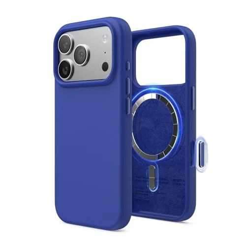 elago Magnetic Silicone Case Compatible with iPhone 17 Pro Case 6.3” - Compatible with MagSafe, Premium Liquid Silicone Material, Protective Cover, Shockproof, Slim Phone (Cobalt Blue)