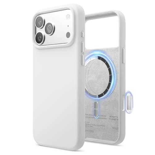 Offerta a tempo: elago Cover Magnetica in Silicone Liquido per iPhone 17 Pro Max (6,9") – Compatibile con MagSafe, Antiurto, Sottile, Finitura Soft-Touch (Bianco) - 19% da 17.99 € a 14.53 €