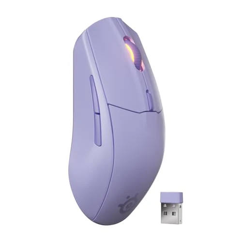 Offerta a tempo: SteelSeries Rival 3 Wireless Gen 2 - Mouse Gaming - 2,4 GHz e Bluetooth - Sensore ottico TrueMove Air da 18000 DPI - Durata 60 milioni di clic - Leggero - Piedini 100% PTFE - Lavanda - 40% da 59.99 € a 36.09 €