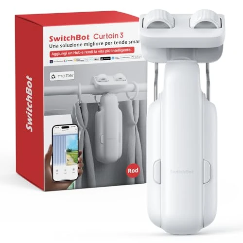 Limited-time offer: SwitchBot Smart Automatic Curtain Opener for Curtain Rods, Bluetooth App & Timer Control, Quiet Motor for Heavy Curtains (33 lbs), Works with Alexa, Google Home & Apple Home (Hub Required) from 99.99 GBP to 84.99 GBP (save 15%)