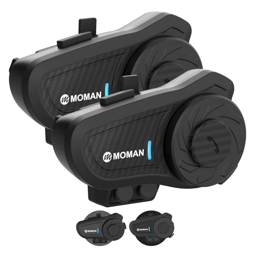 Offerta a tempo: Moman H2Pro Interfono Moto Coppia - Connettività Universale, Auricolare Casco Moto 1000M Sistema di Comunicazione DSP&CVC Riduzione del Rumore Hi-Fi Stereo Condivisione Musica FM Vocale AI IP65 - 0.00% da 109.99 € a 109.99 €