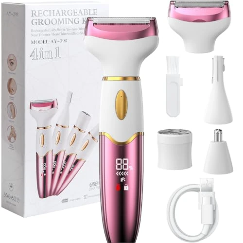 Tijdelijke aanbieding: Koeutoze 4-in-1 elektrisch damesscheerapparaat met digitaal display, IPX7 waterdicht, gezichtshaarverwijderaar voor vrouwen, intieme scheerapparaat voor gezicht, intieme zone, oksels, benen van 20.99 € naar 16.99 € (19% korting)