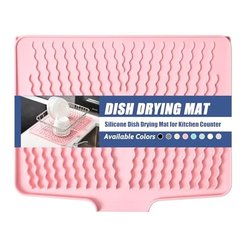 Dish Drying Mat (Pale Pink, 40 x 33 cm)