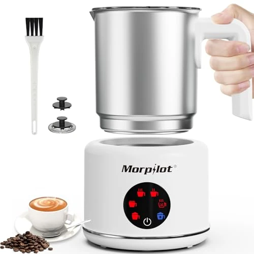 Oferta limitada: Morpilot Espumador de Leche Eléctrico 500ML Calentador de Leche 6 en 1, para Espuma Caliente y Fría, Chocolate Caliente, Latte, Capuchino y Macchiato, Apto para Lavajillas, Acero Inoxidable, Blanco de 54.99 € a 54.99 € (ahorro 0.00%)
