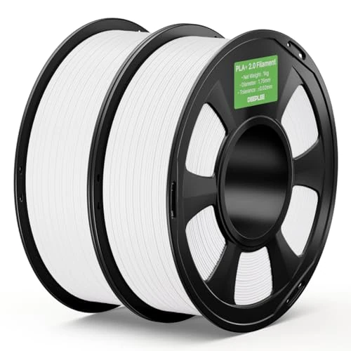 Offerta a tempo: DEEPLEE Filamento PLA+ 2.0 1.75 mm, Alta Tenacità e Finitura Liscia, Pack da 2 kg (2×1 kg) Bianco, Precisione ±0.02 mm per Stampanti 3D FDM - 5% da 25.99 € a 24.69 €